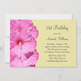 Einladung zum tropischen 21. Geburtstag (gelb)