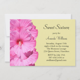 Einladung zum tropischen Geburtstag (gelb)