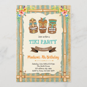 Einladung zum tropischen luau tiki Geburtstag