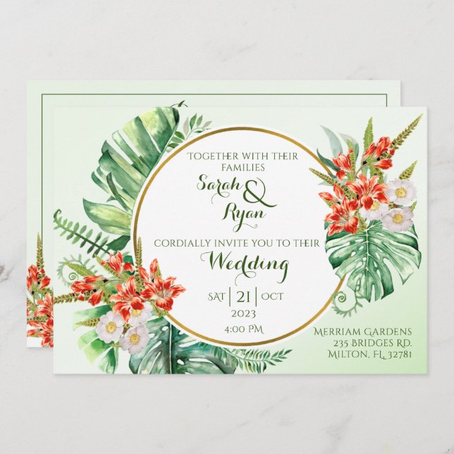 Einladung zum Tropischen Ring mit Einzelheiten (Vorne/Hinten)