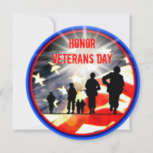 Einladung zum Veterans Day 5,25 x 5,25 Kreis
