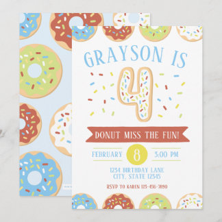 Einladung zum vierten Geburtstag von Donut