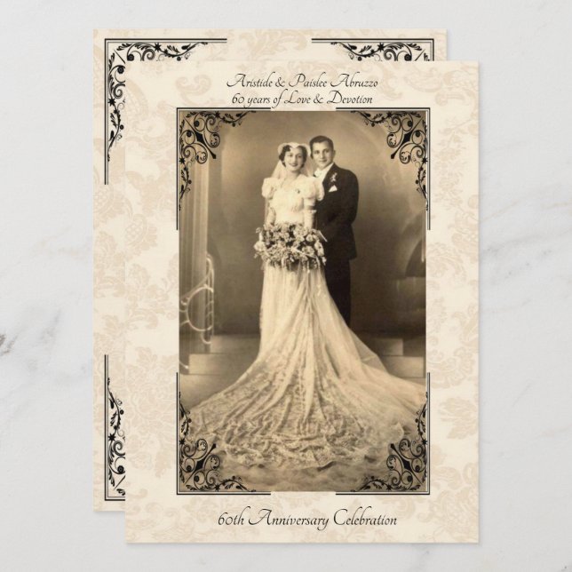 Einladung zum Vintagen 60. Jubiläum (Vorne/Hinten)