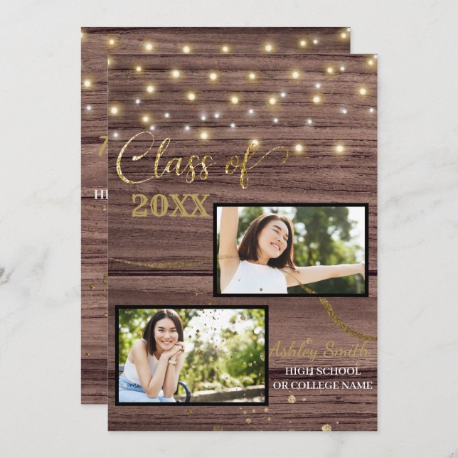 Einladung zum Vintagen Abschluss (Vorne/Hinten)