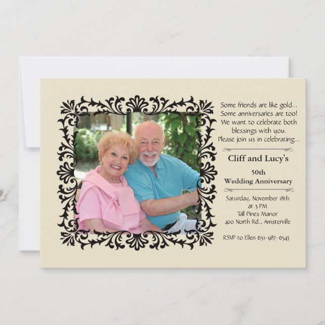 Einladung zum Vintagen Foto (Vorderseite)