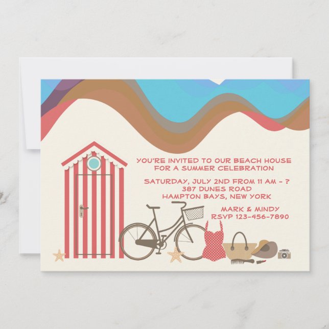 Einladung zum Vintagen Strand (Vorderseite)