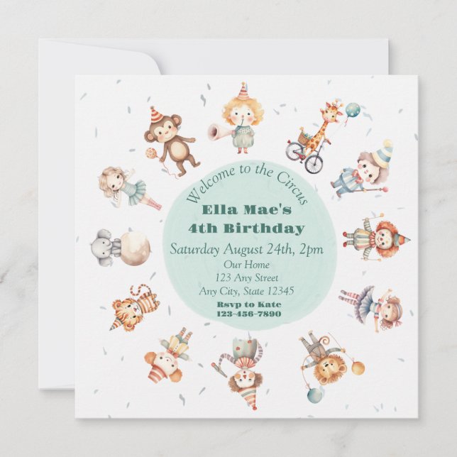 Einladung zum Vintagen Zirkus (Vorderseite)