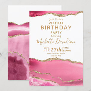 Einladung zum virtuellen Geburtstag von Pink & Gol