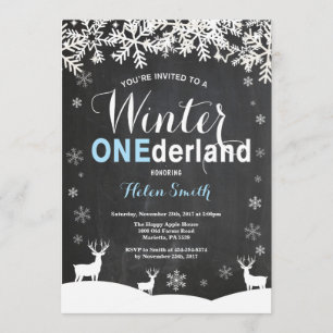 Einladung zum Winter Onederland Boy 1. Geburtstag