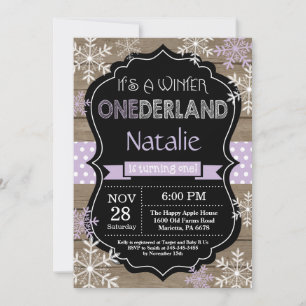 Einladung zum Winter Onederland Girl zum 1. Geburt