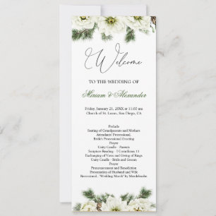 Einladung zum Winter Rose Pine Holly Wedding