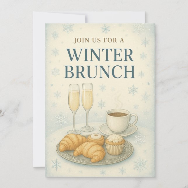 Einladung zum Winterbrunch | Elegant Mattiert (Vorderseite)
