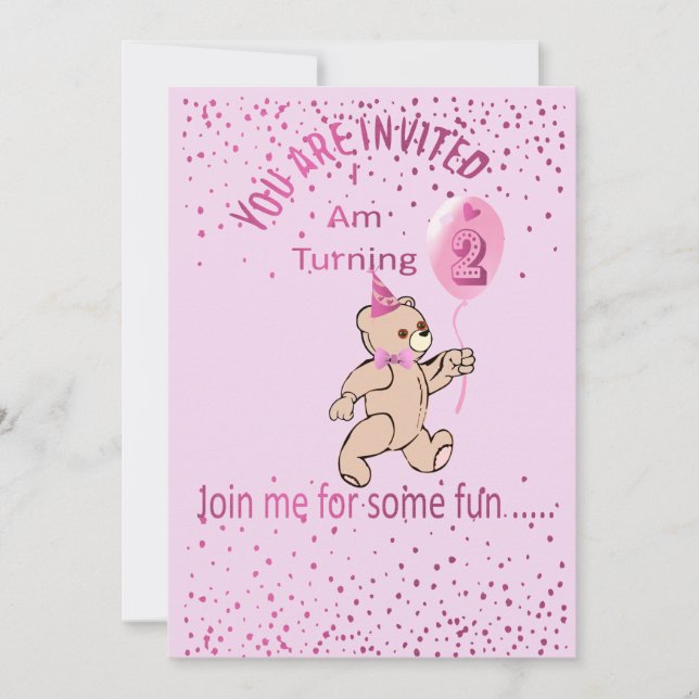 Einladung zum zweiten Geburtstag (Vorderseite)