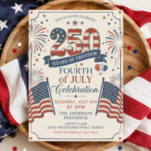 Einladung zur 250-Jahr-Feier Amerikas