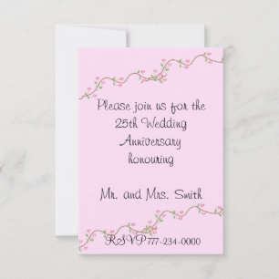 Einladung zur 25. Hochzeitstag-Feier