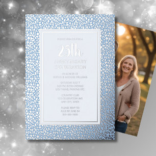 Einladung zur 25. Hochzeitstag-Feier Silber Blau