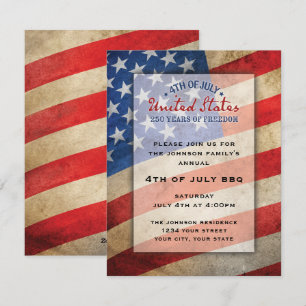 Einladung zur 4. Juli-Party USA 250 Jahre