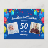 Einladung zur 50. Geburtstagsfeier, 2 Fotos, Luftb