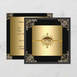 Einladung zur 50. Geburtstagsfeier Gold Schwarz Ar