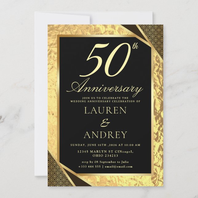 Einladung zur 50. Hochzeitstag-Feier (Vorderseite)