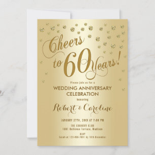 Einladung zur 60. Hochzeitstag in Gold