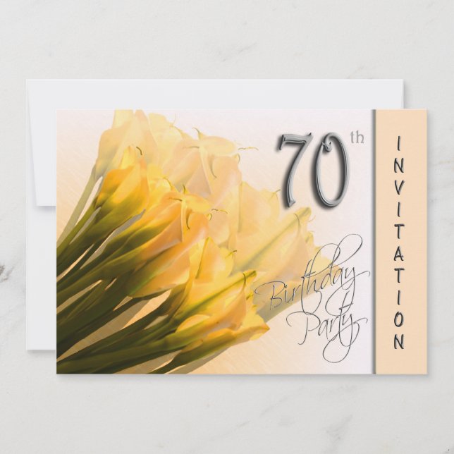 Einladung zur 70. Geburtstagsparty - Calla Lilies (Vorderseite)