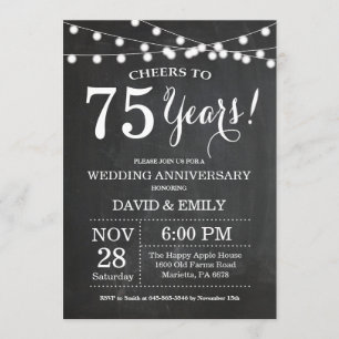Einladung zur 75. Hochzeitstag-Feier auf Schiefert