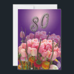 Einladung zur 80. Geburtstagsfeier<br><div class="desc">An elegant floral party Einladung to celebrate 80th Birthday</div>