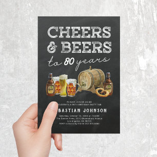 Einladung zur 80. Geburtstagsfeier 'Cheers & Beers