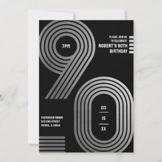 Einladung zur 90. Geburtstagsfeier Modern Geometri