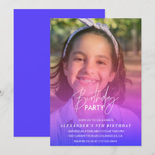 Einladung zur 9. Geburtstagsfeier Party Foto Regen