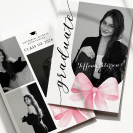 Einladung zur Abschlussfeier 2026 mit rosa Schleif