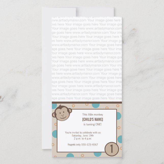 Einladung zur Affenfotokarte zum Geburtstag (Vorderseite)