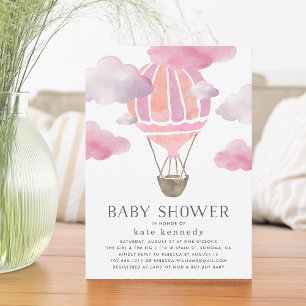Einladung zur Air Baby Dusche   Rosa