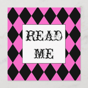 Einladung zur Alice im Wunderland Harlequin Square