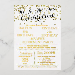 Einladung zur All White Celebration mit Goldfolien