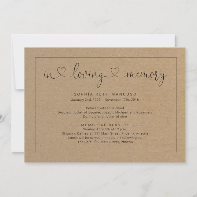 Einladung zur Ankündigung einer einfachen rustikal (Vorderseite)