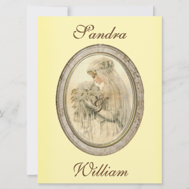 Einladung zur antiken Braut (Vorderseite)