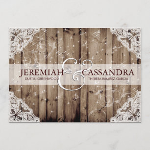 Einladung zur antiken Sparkle White Lace Hochzeit