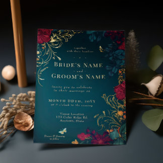 Einladung zur aquamarinen und roten Seeblick