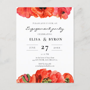 Einladung zur Aquarellveranstaltung für Rote Mohnc Postkarte