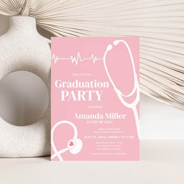 Einladung zur Ärztlichen Krankenschwester (Nursing Medical Graduation Party Invitation)