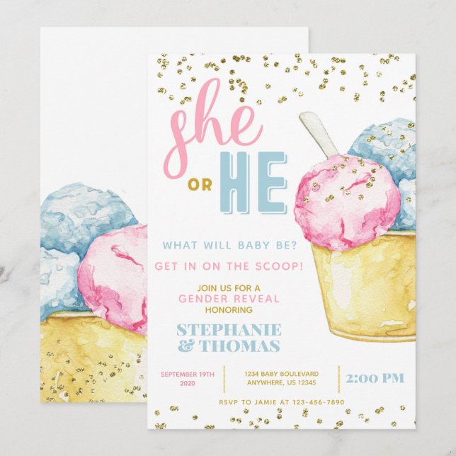 Einladung zur Aufdeckung des Eis (Vorne/Hinten)