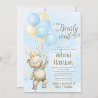 Einladung zur Baby Bear Baby Dusche