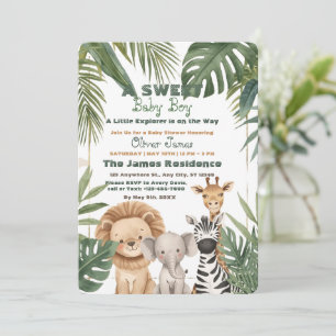 Einladung zur Baby Boy Tropical Jungle Safari Baby
