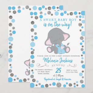 Einladung zur Baby-Dusche, Elephant-Babydusche