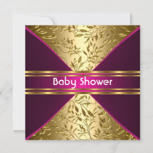 Einladung zur Baby-Dusche in Gold und Rosa