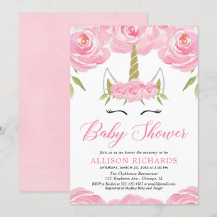 Einladung zur Baby-Dusche von Unicorn