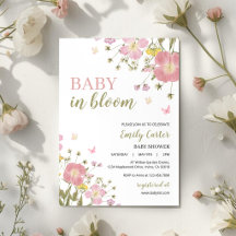 Einladung zur Baby Shower 'Baby in Bloom'