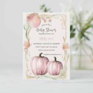 Einladung zur Baby Shower im Herbst, skurrler Kürb
